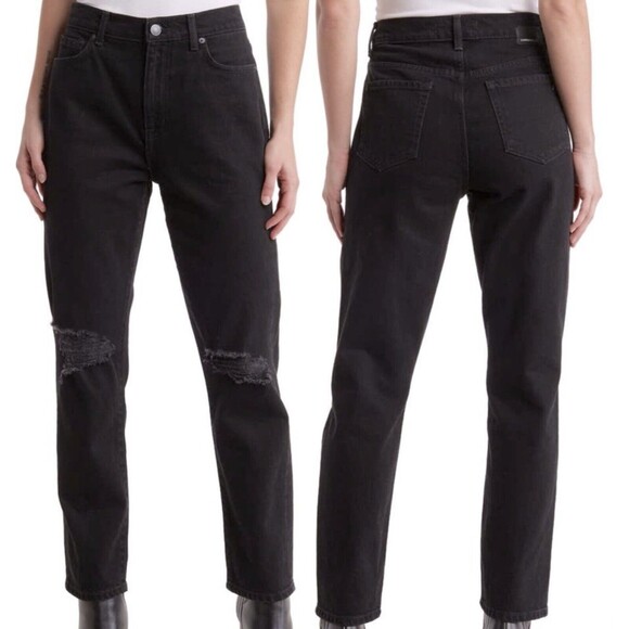 Current Elliott Jeans Women 25 Black The Boyfriend Distressed - Picture 4 of 9
